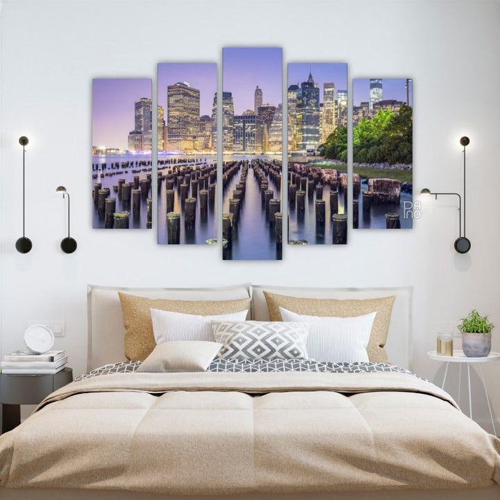 New York panorama – five-piece modular wall art