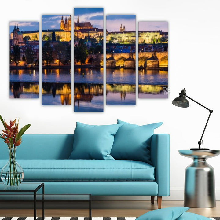 Palace in Prague – five-piece modular wall art