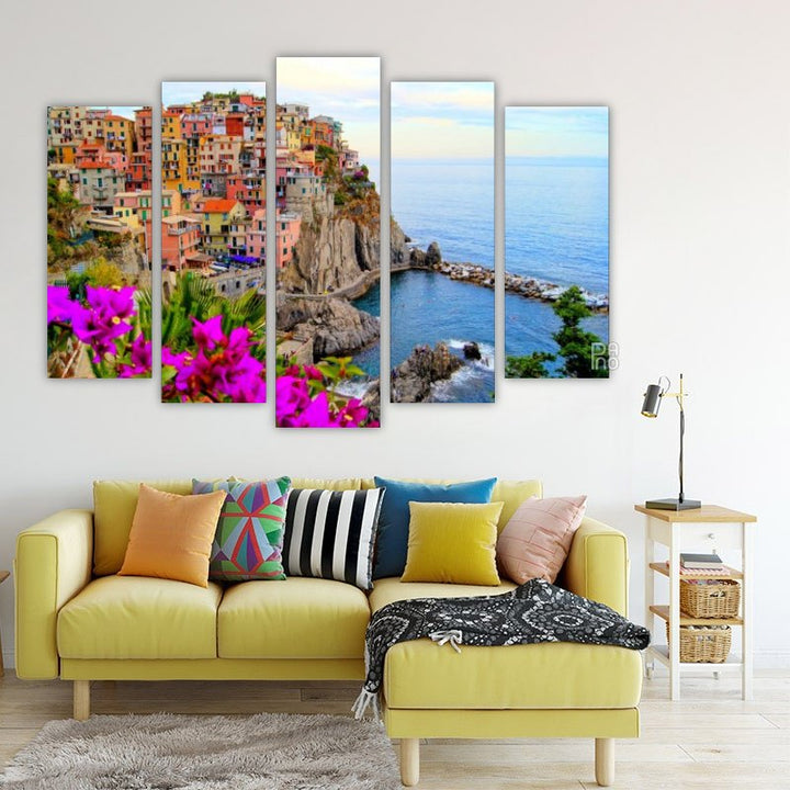 Manarola, Italy – five-piece modular wall art