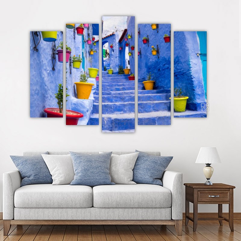 Street in Morocco – five-piece modular wall art