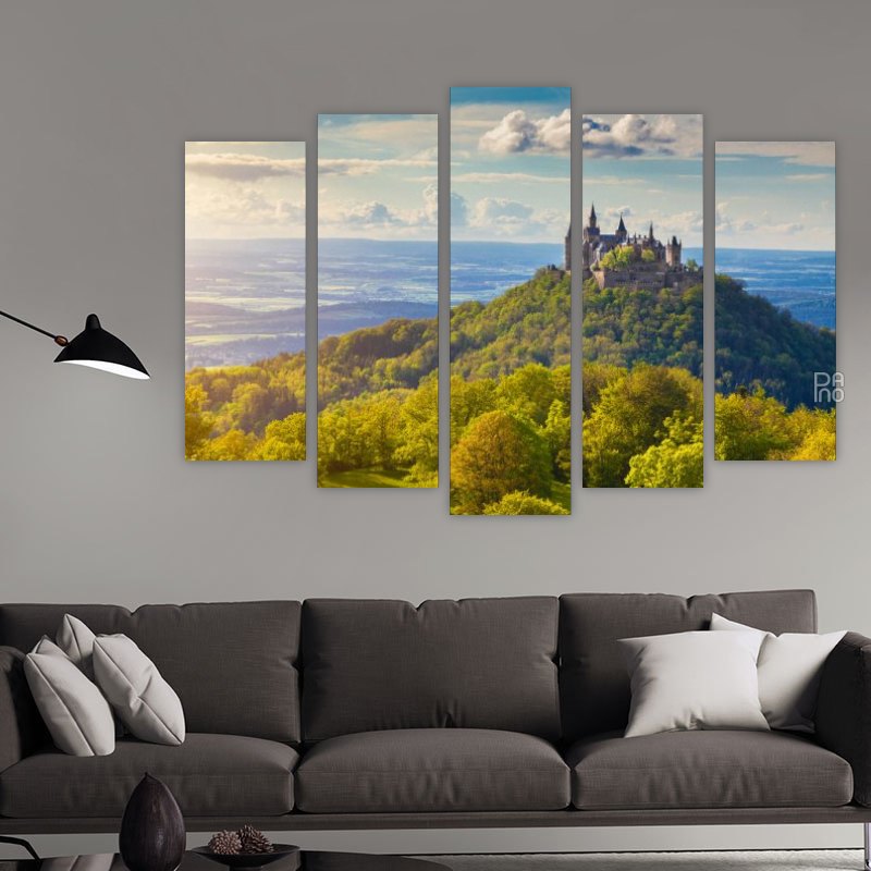 Hohenzollern Castle – five-piece modular wall art