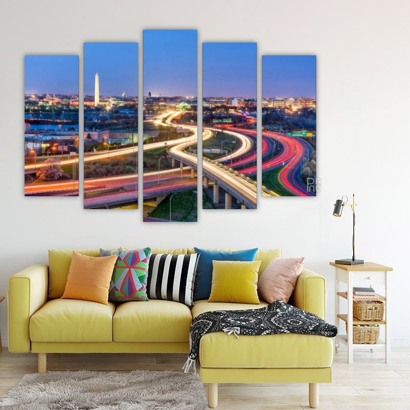 Washington panorama – five-piece modular wall art