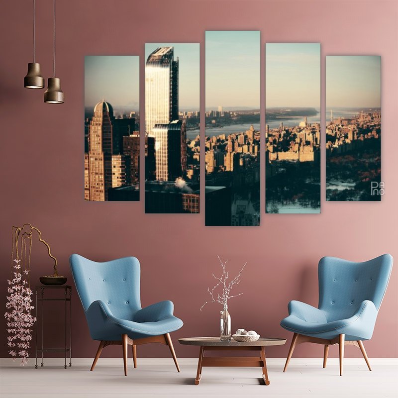Skyscraper Building View – five-piece modular wall art