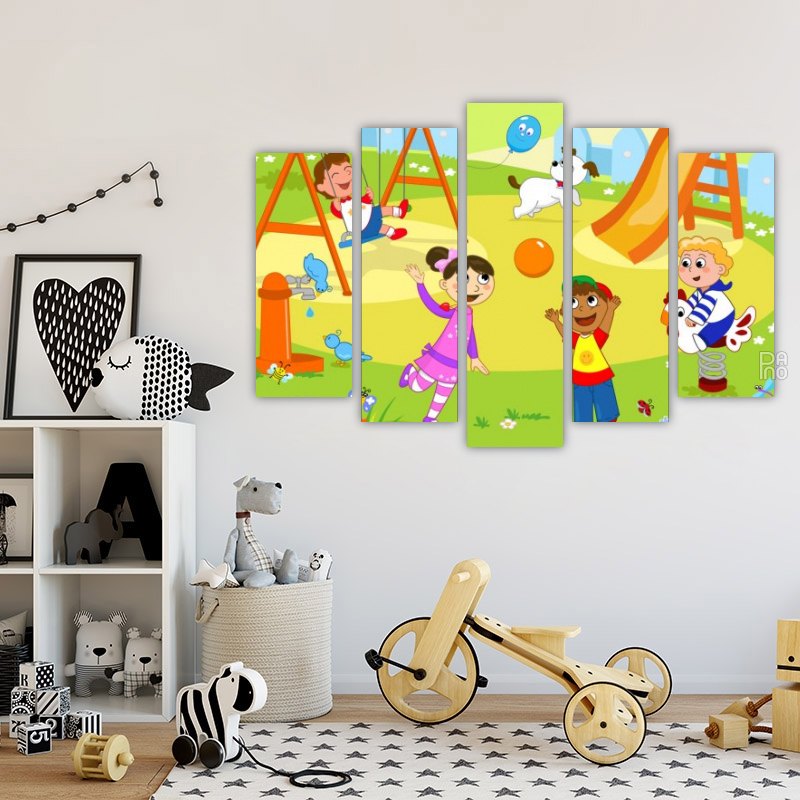 Playground – five-piece modular wall art