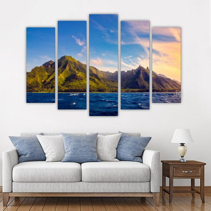 Pali coast landscape – five-piece modular wall art