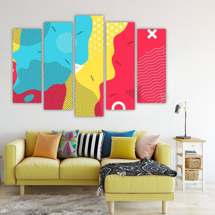 Abstract Pop Art Background – five-piece modular wall art