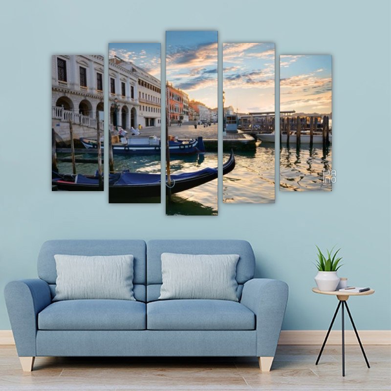 Gondolas near San Marco – five-piece modular wall art