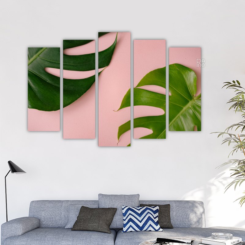 Monstera on a pink background – reference image 2