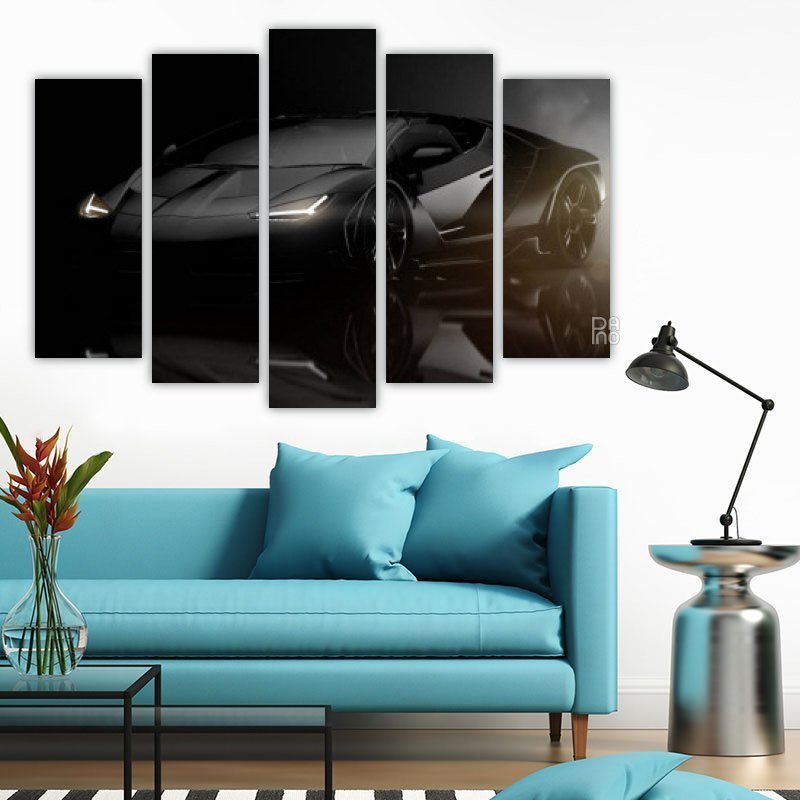 Fast luxury car – five-piece modular wall art