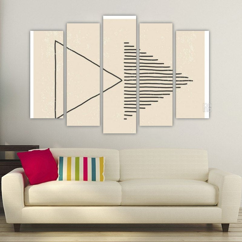 Abstract creative composition – five-piece modular wall art