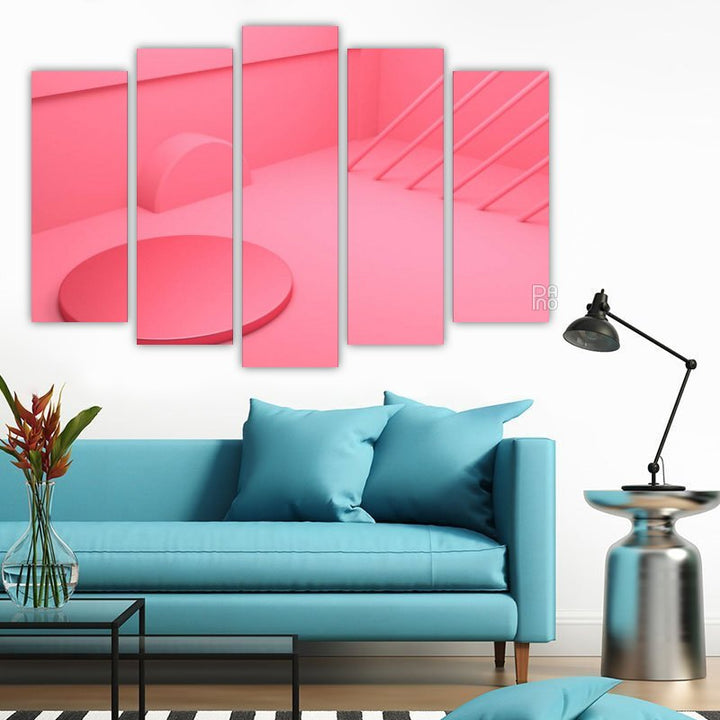 Abstract Background with Geometry – five-piece modular wall art