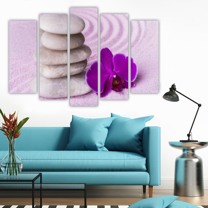 Spa Idyllic Scene – five-piece modular wall art