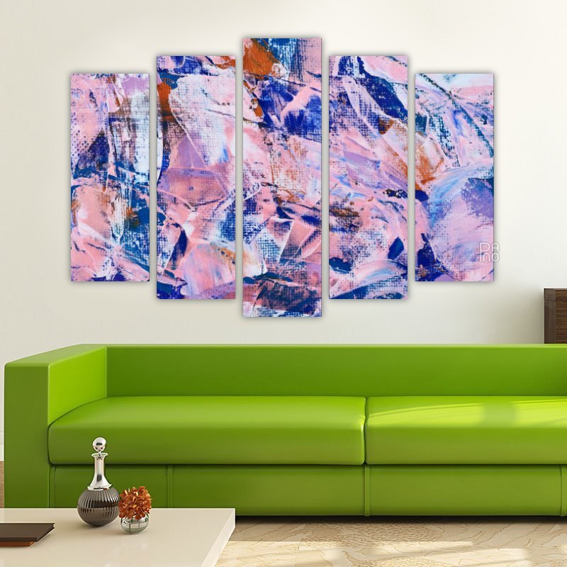 Abstract Background Art – five-piece modular wall art