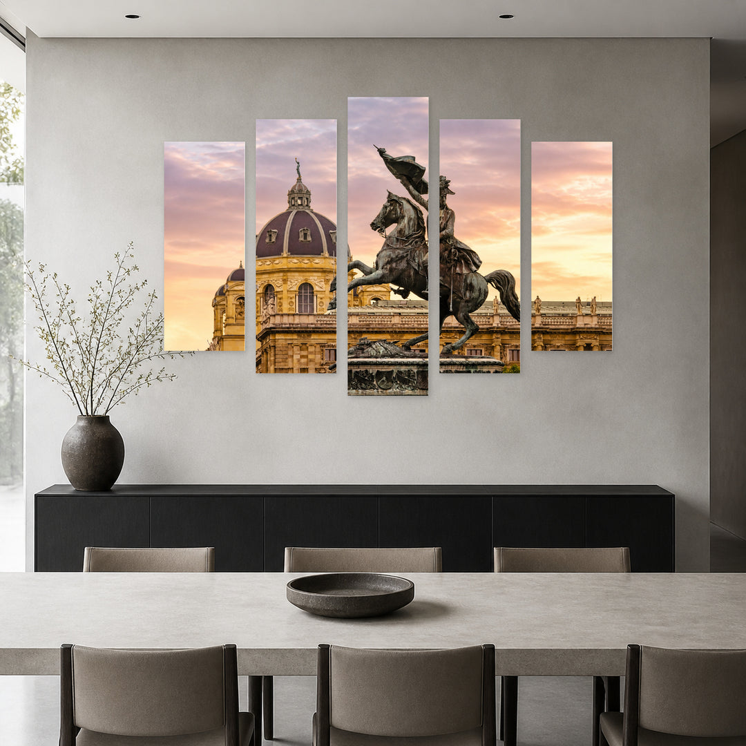 Duke Karl, Vienna in Serene Light — five-panel wall art in alternate frontal interior | 5wallart 51153 M4