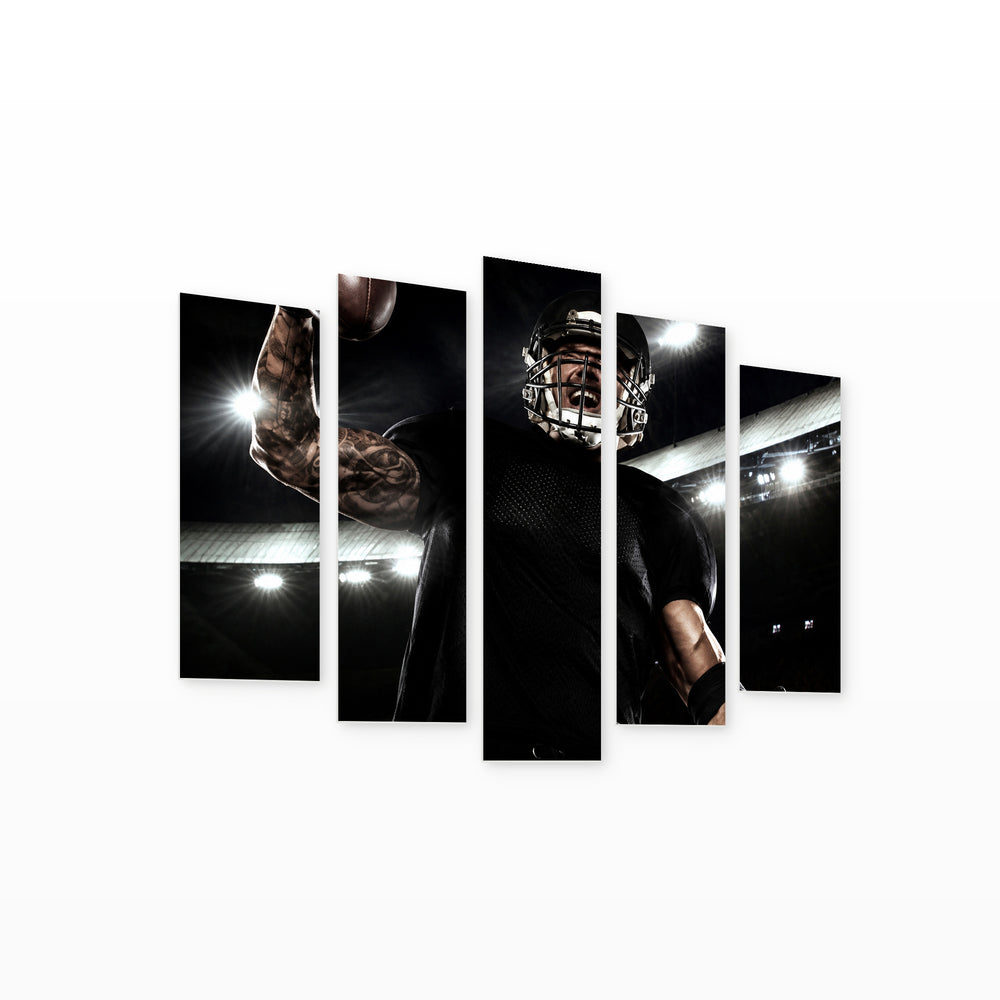 Victory with Dramatic Contrast — five-panel wall art on white background in perspective | 5wallart 51504 M1