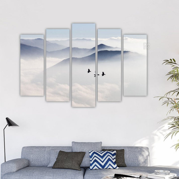 Silhouettes of mountains and birds – reference image 2