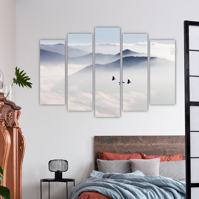 Silhouettes of mountains and birds – reference image 3