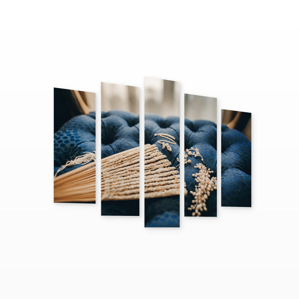 Pearls in Serene Light — five-panel wall art on white background in perspective | 5wallart 51775 M1