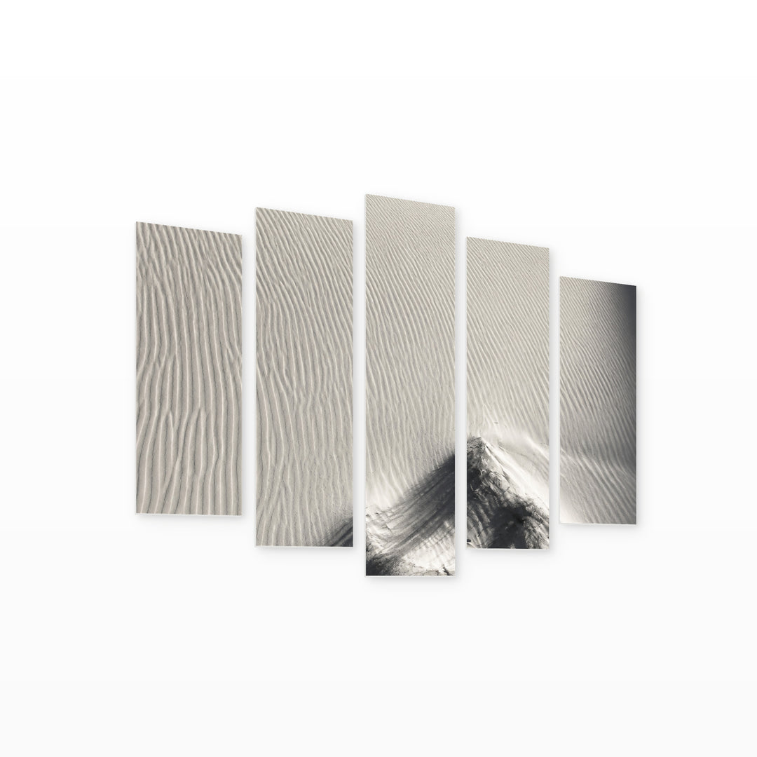 White Sands, New Mexico with Geometric Rhythm — five-panel wall art on white background in perspective | 5wallart 52155 M1