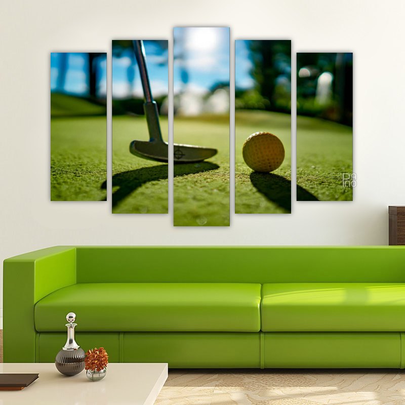 Mini Golf – five-piece modular wall art
