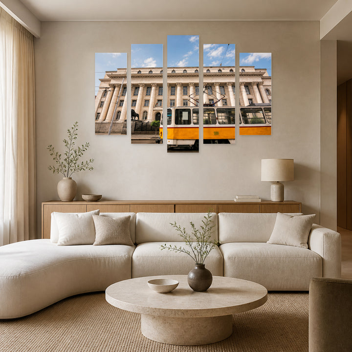 Courthouse in Serene Light — five-panel wall art in frontal interior | 5wallart 52487 M3