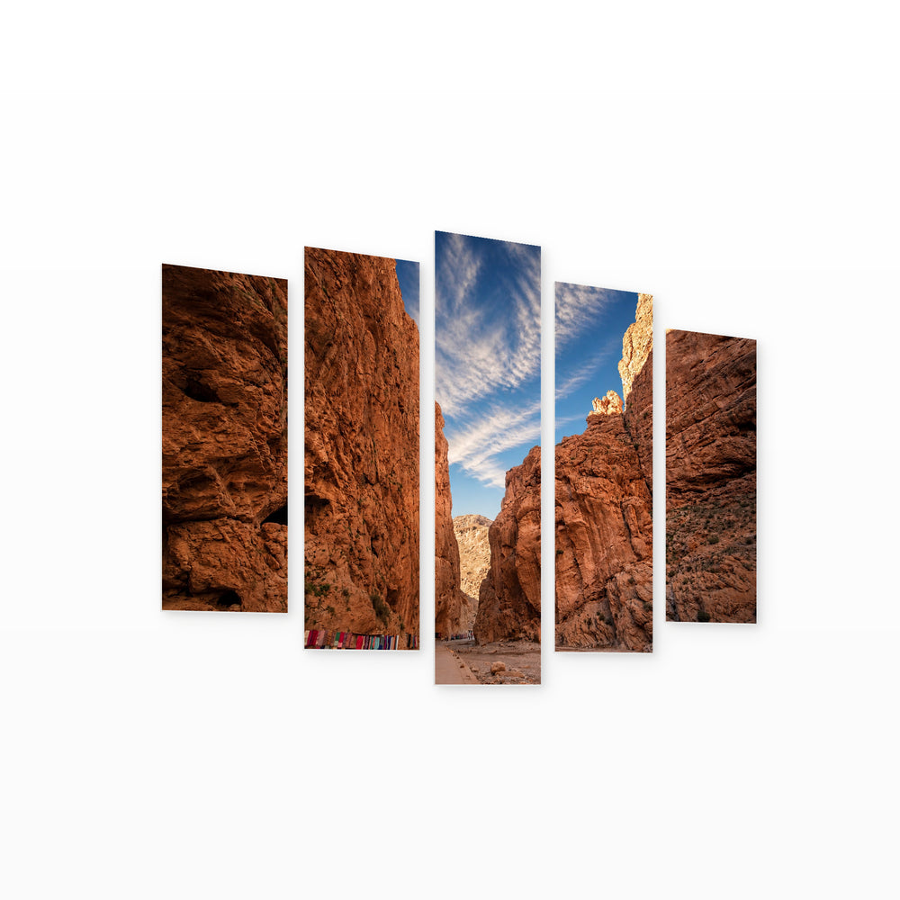 Canyon in Africa Landscape Study — five-panel wall art on white background in perspective | 5wallart 52502 M1