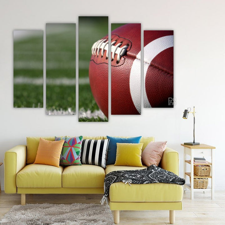 Rugby Ball – five-piece modular wall art