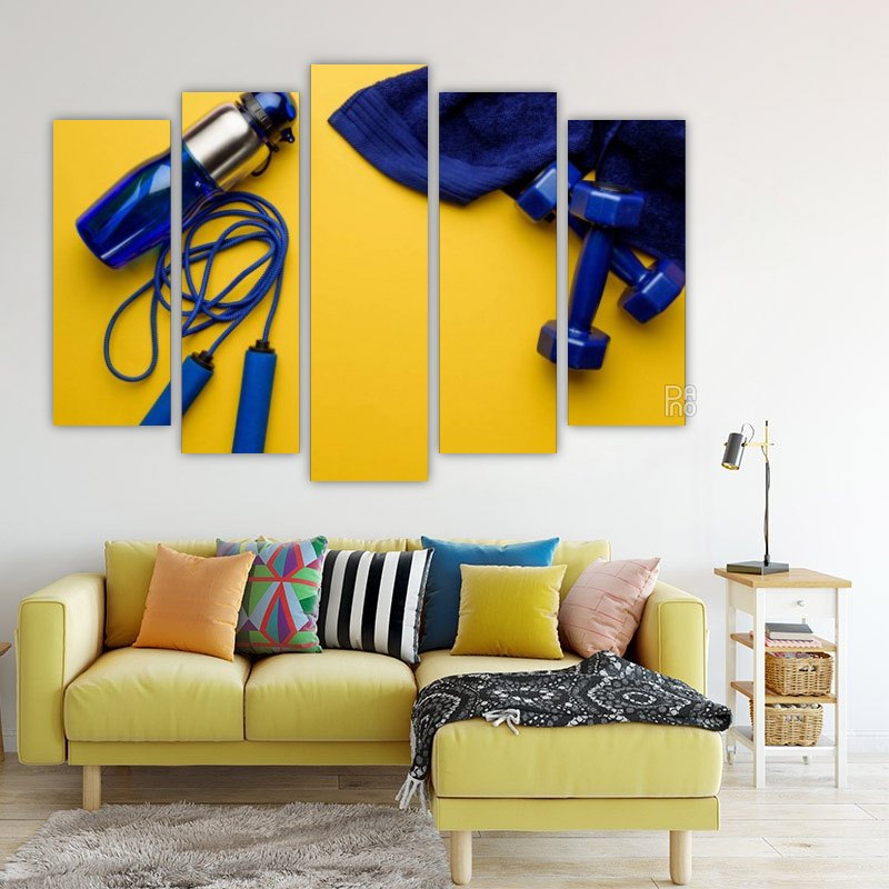 Sports Equipment – five-piece modular wall art