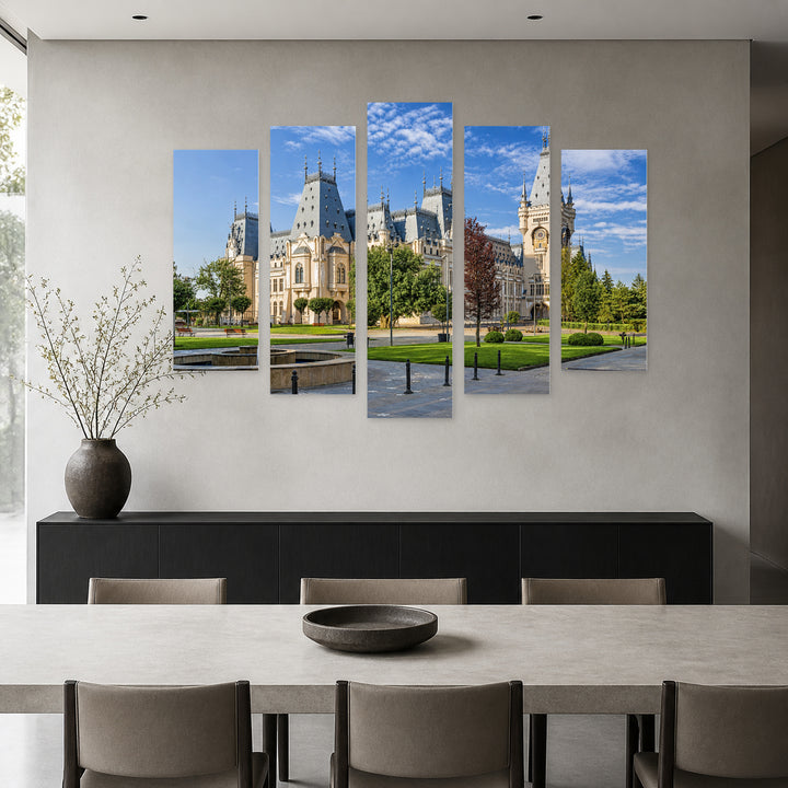 Central Square in the City of Iași — five-panel wall art in frontal interior | 5wallart 52636 M3