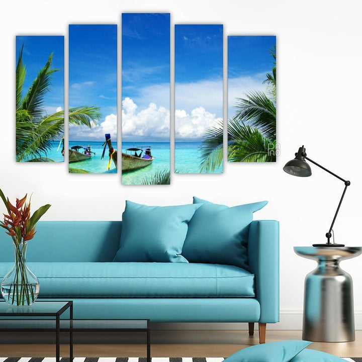 Tropical Sea – five-piece modular wall art