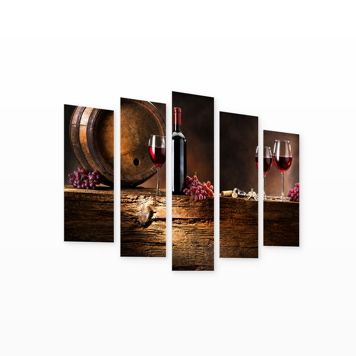 Cellar in Serene Light — five-panel wall art on white background in perspective | 5wallart 53011 M1
