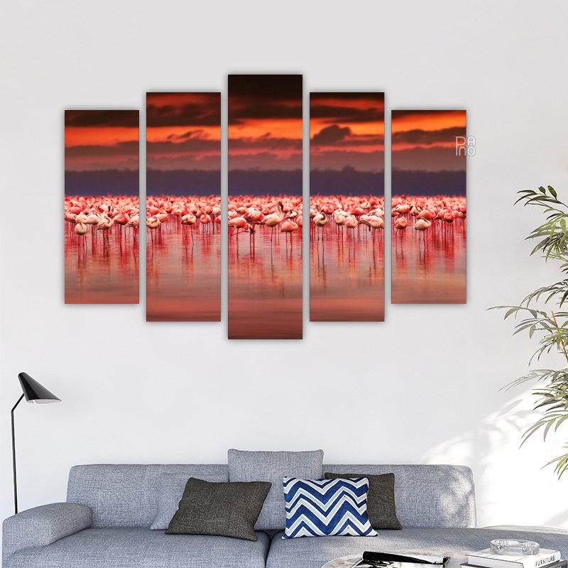 African flamingos at sunset – reference image 2
