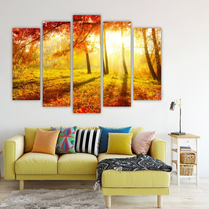 Autumn in the Park – five-piece modular wall art