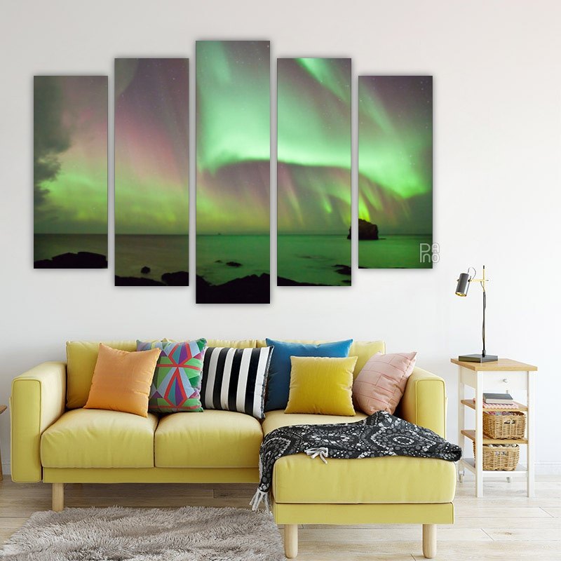 Northern Lights – five-piece modular wall art