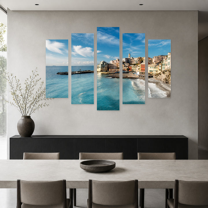 View of Bolasco with Dreamlike Atmosphere — five-panel wall art in frontal interior | 5wallart 53822 M3
