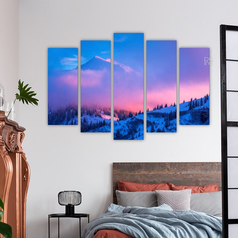 Winter Landscape with Pink Evening Light – reference image 3