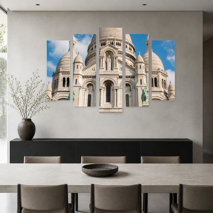 Basilica of Sacré-cœur on Montmartre, Paris Urban Panorama — five-panel wall art in alternate frontal interior | 5wallart 53865 M4