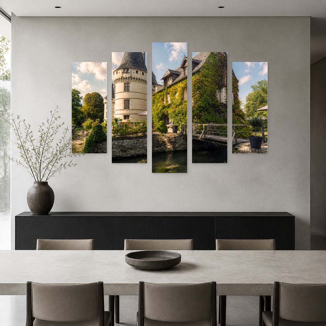 Loire Valley in Serene Light — five-panel wall art in frontal interior | 5wallart 53870 M3