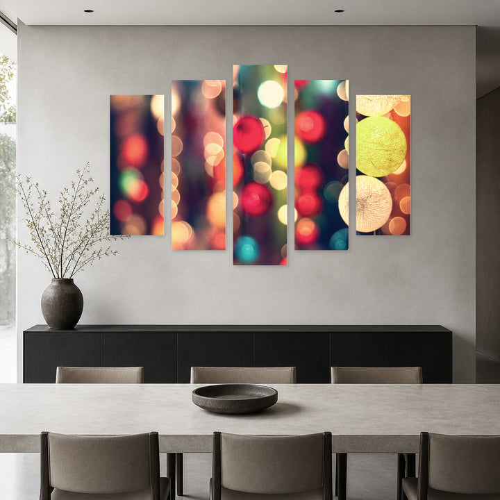 Vintage Party Night in Serene Light — five-panel wall art in frontal interior | 5wallart 54216 M3
