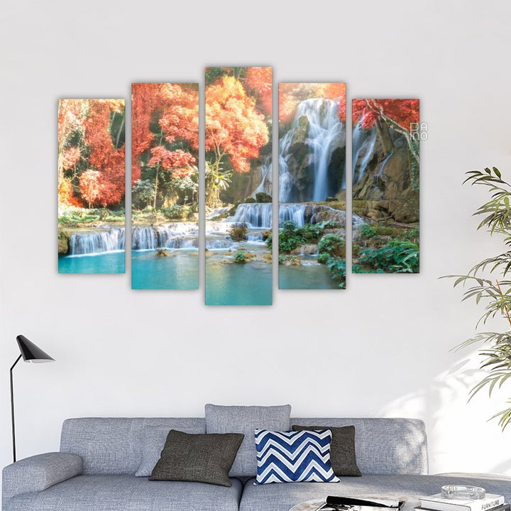Beautiful Waterfall with Rainbow in the Forest – reference image 2