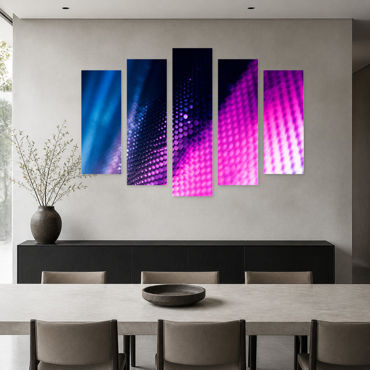 LED Screen at Night — five-panel wall art in frontal interior | 5wallart 54248 M3