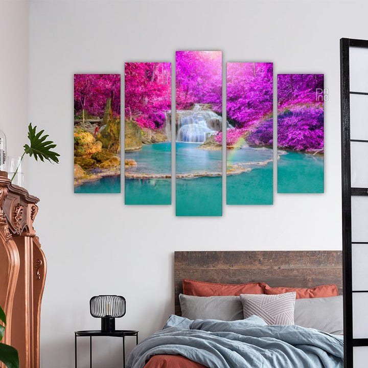 Waterfall in a pink forest – reference image 3