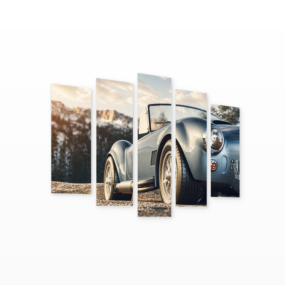 Vintage Car with Dreamlike Atmosphere — five-panel wall art on white background in perspective | 5wallart 54407 M1