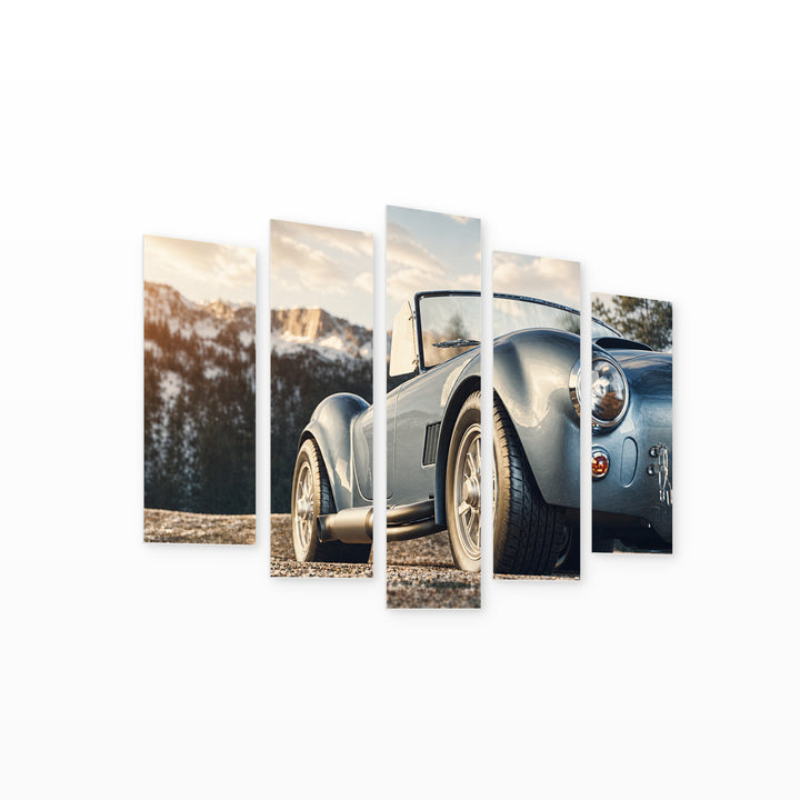 Vintage Car with Dreamlike Atmosphere — five-panel wall art on white background in perspective | 5wallart 54407 M1