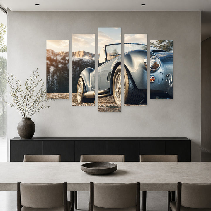Vintage Car with Dreamlike Atmosphere — five-panel wall art in alternate frontal interior | 5wallart 54407 M4