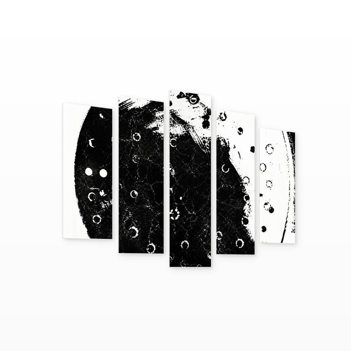 Texture with Scratches and Cracks Modern Composition — five-panel wall art on white background in perspective | 5wallart 54474 M1