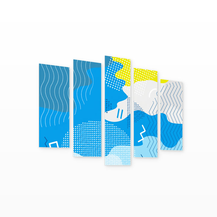 Playground Banner Playful Illustration — five-panel wall art on white background in perspective | 5wallart 54480 M1
