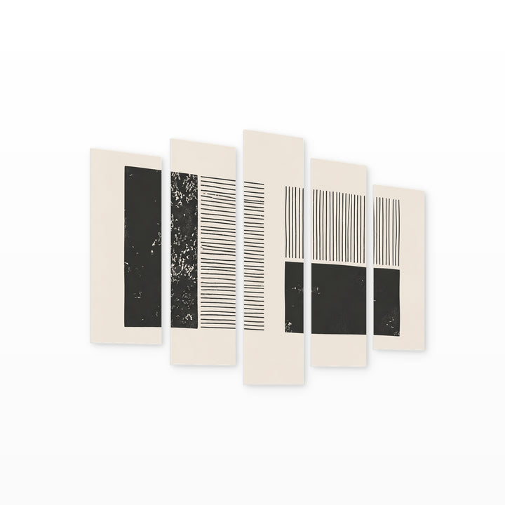 Abstract Aesthetic Composition in Serene Light — five-panel wall art on white background in perspective | 5wallart 54503 M1