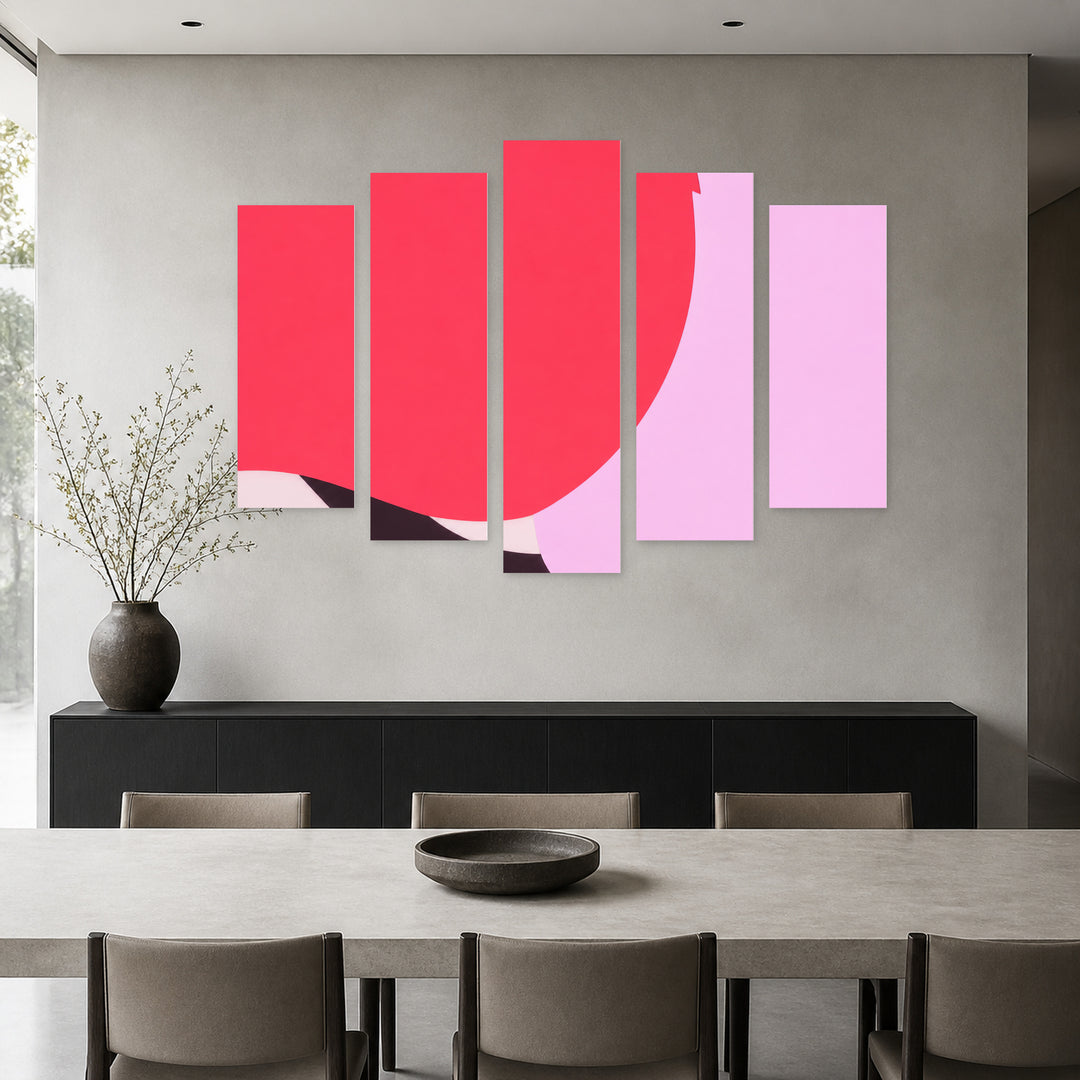 Abstract Bright Background in Vivid Color — five-panel wall art in frontal interior | 5wallart 54550 M3