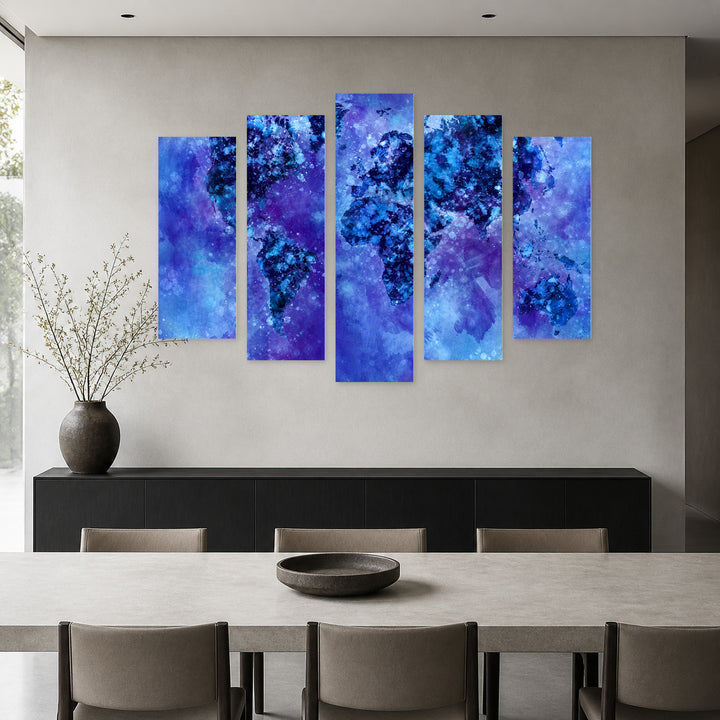 Map of the Night World In — five-panel wall art in alternate frontal interior | 5wallart 54655 M4